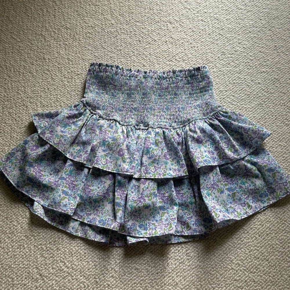 Entro Blue and White Bubble Mini Skirt